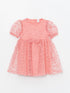 LC Waikiki Crew Neck Short Sleeve Lace Baby Girl Dress